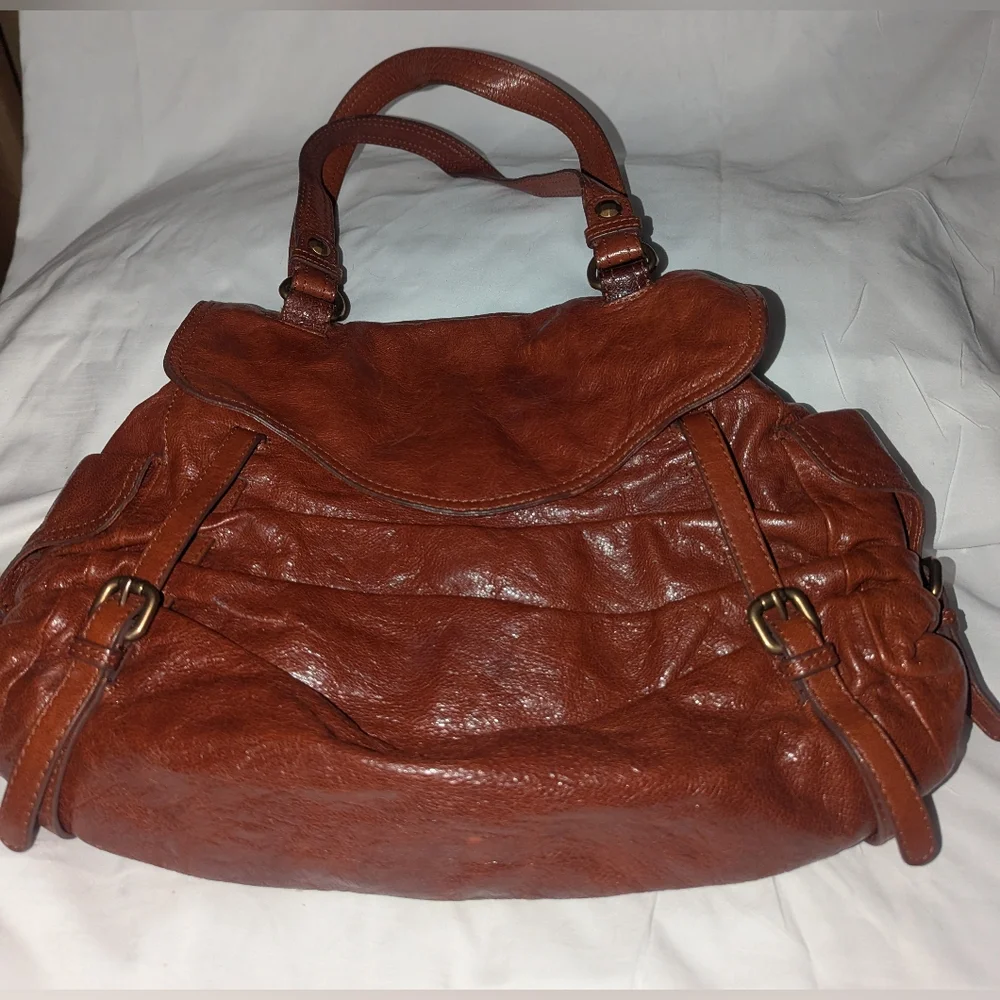Kooba Whiskey Brown Leather Shoulder Bag.